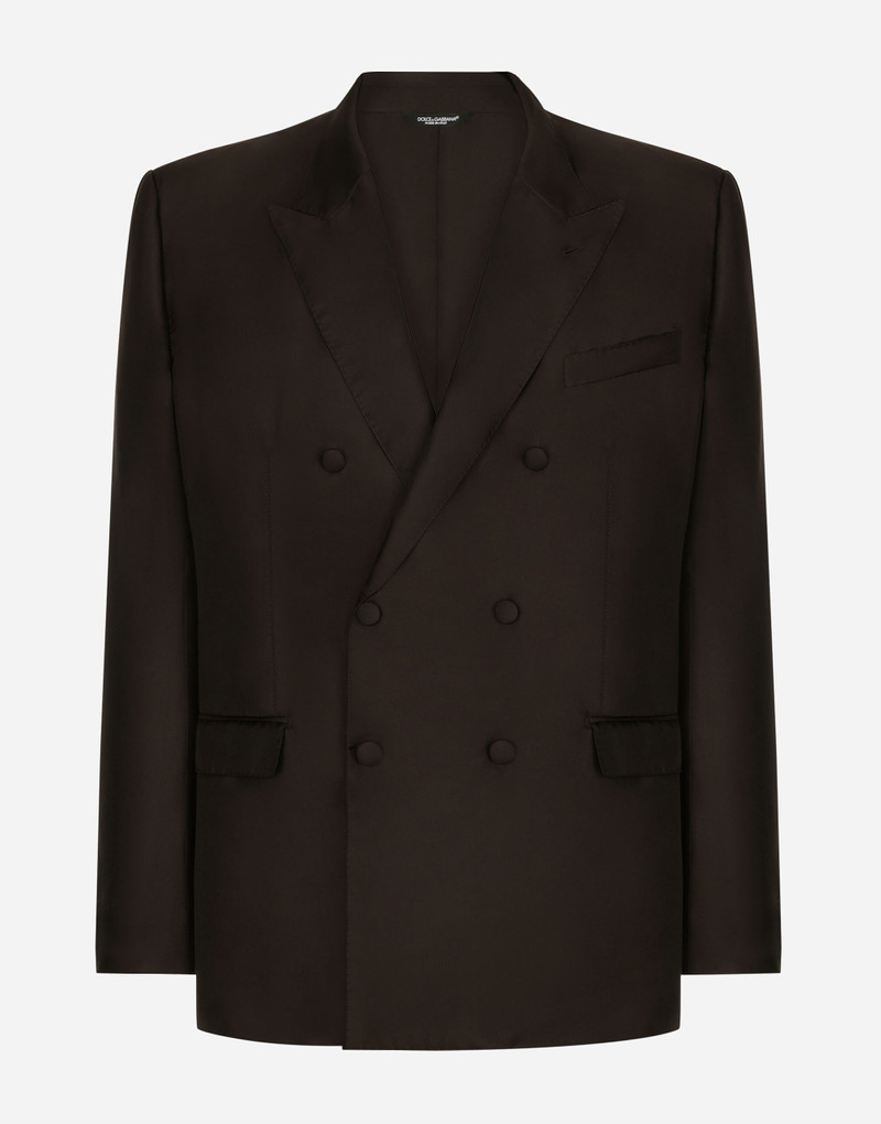 Double-breasted silk Taormina-fit jacket 1