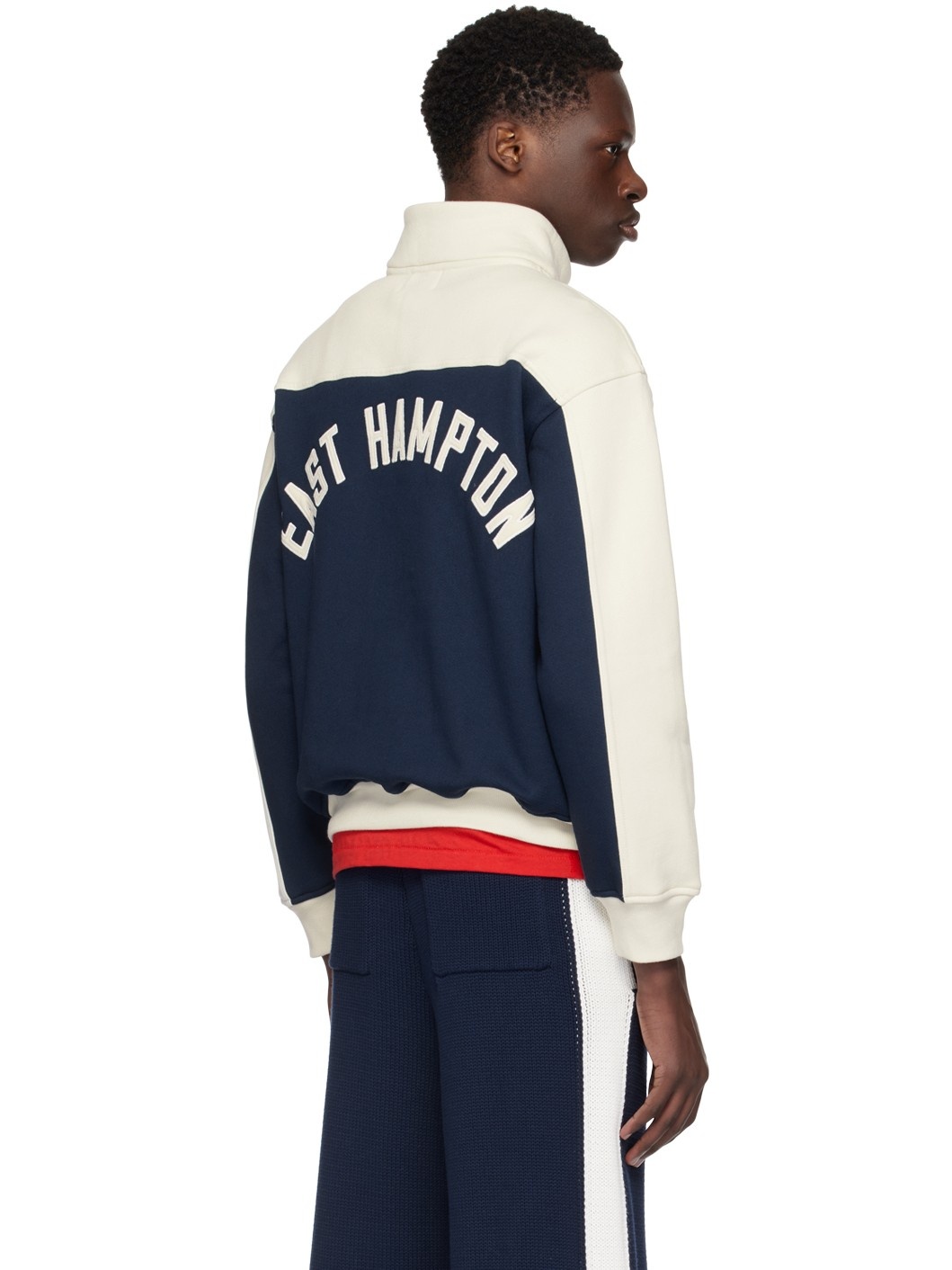 Off-White & Navy Contrast Sweatshirt - 3