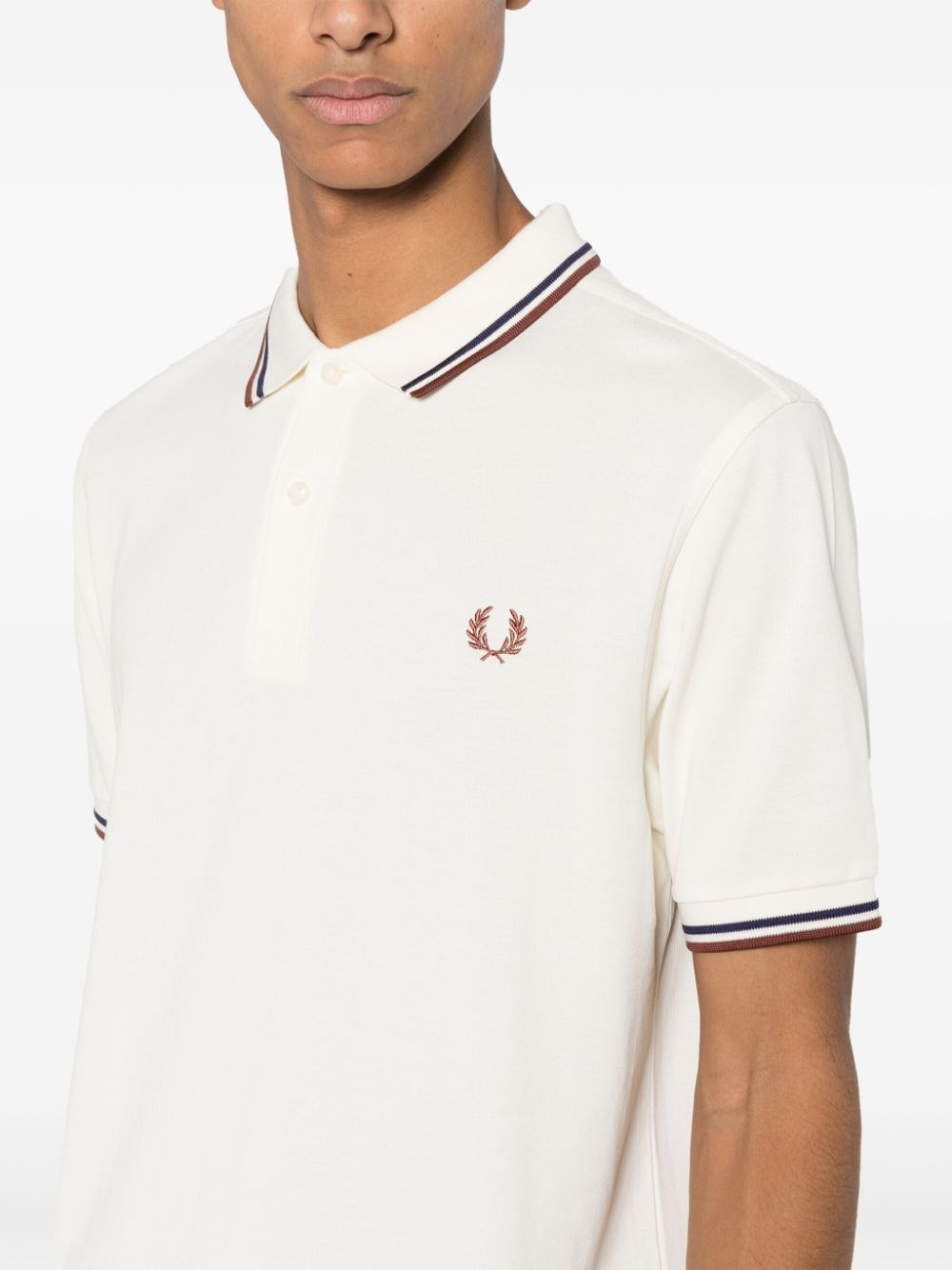 embroidered-logo cotton polo shirt - 9