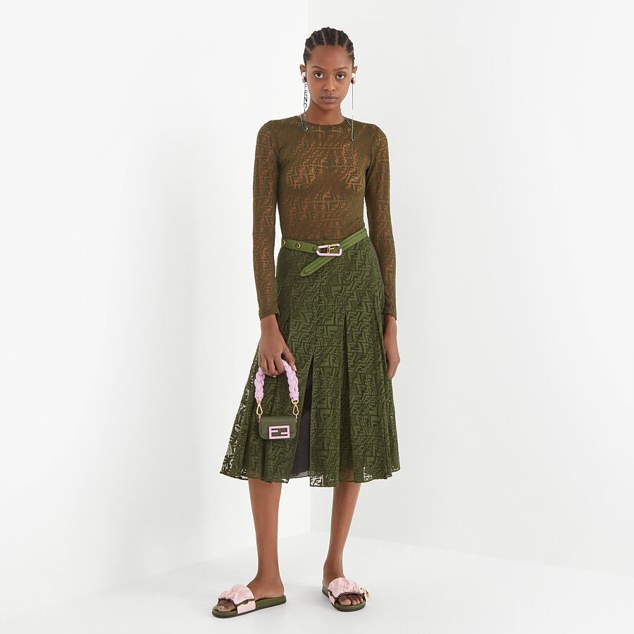 Green lace skirt - 4