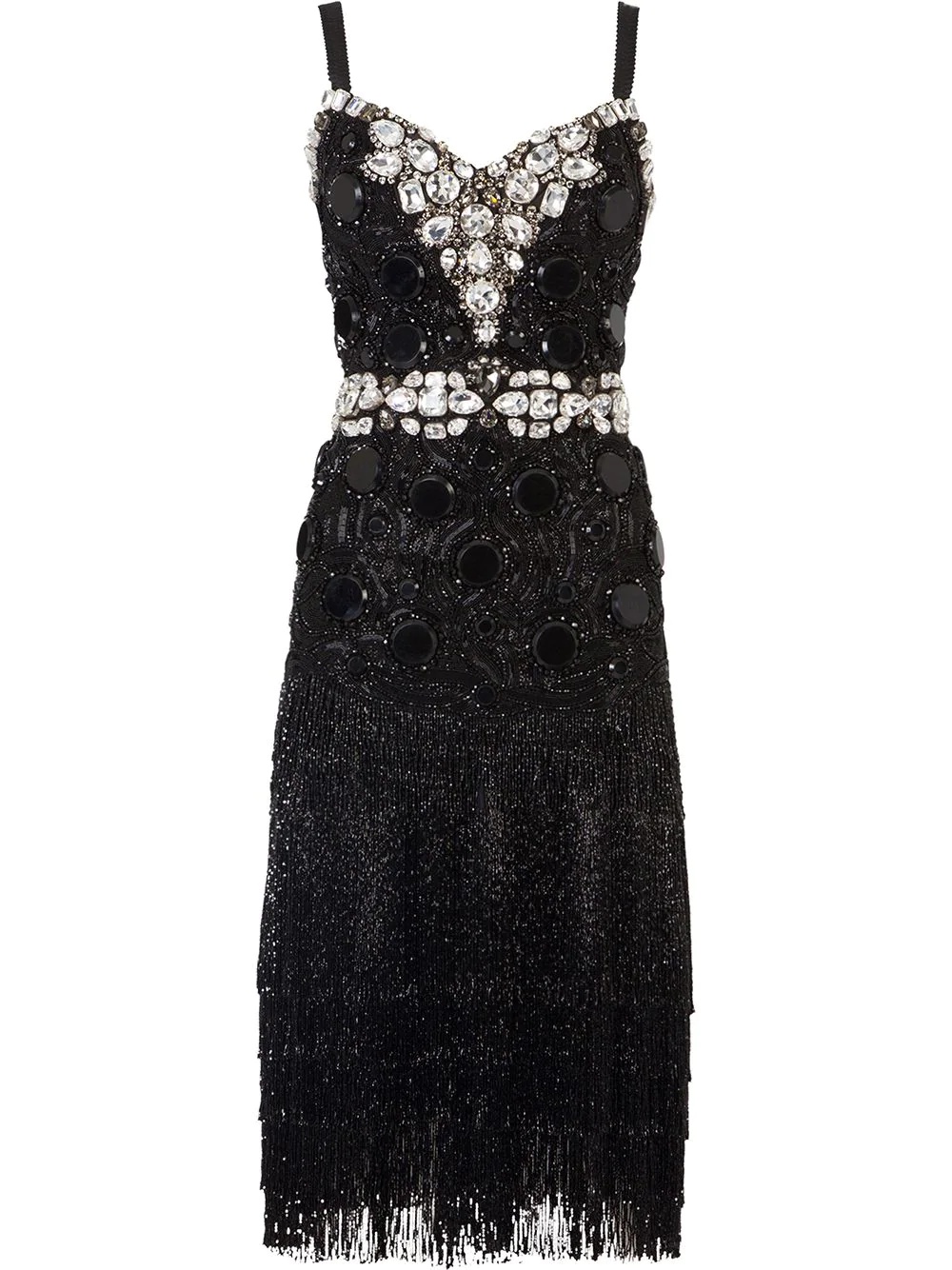 crystal and bead embellished dress - 1