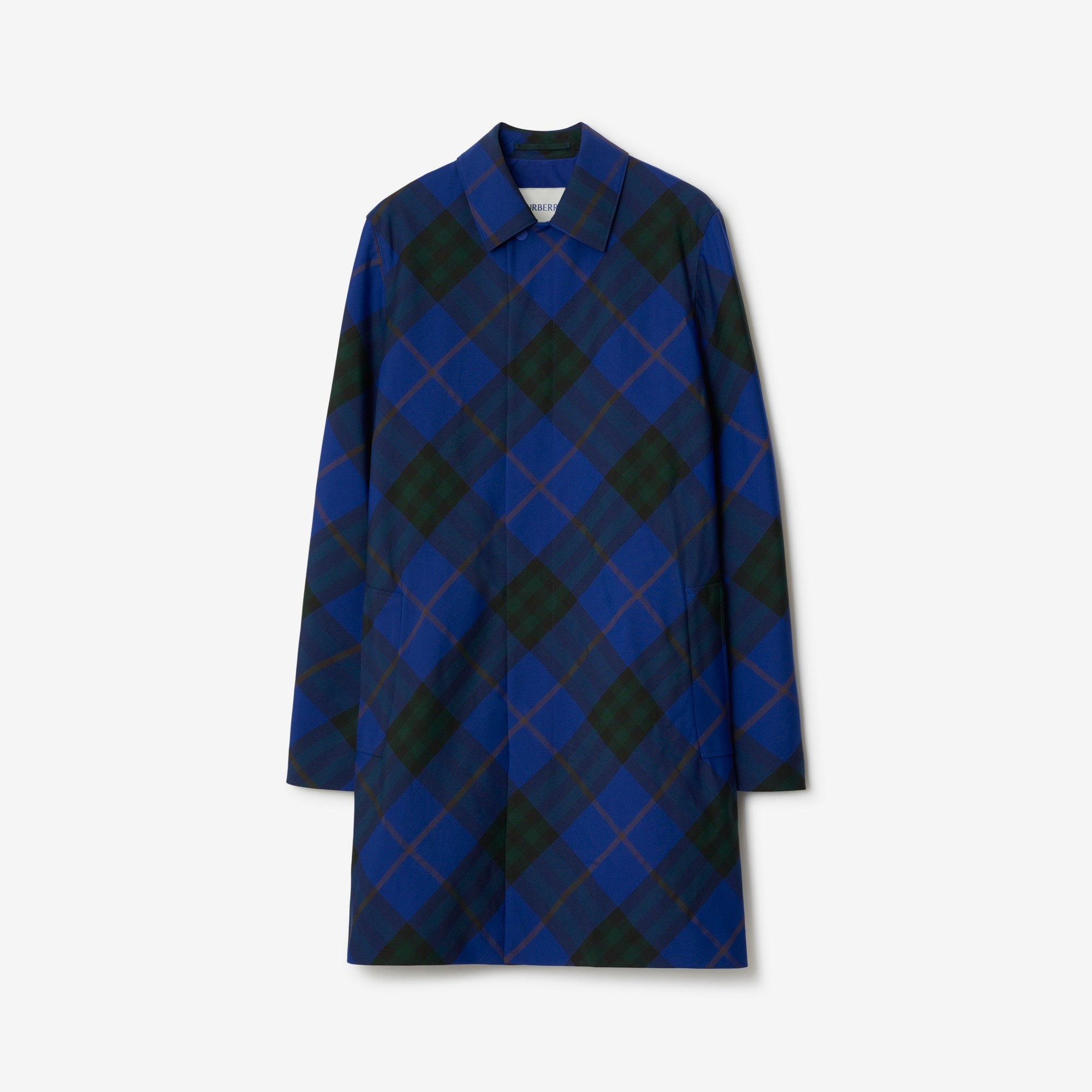 Mid-length Check Car Coat - 1