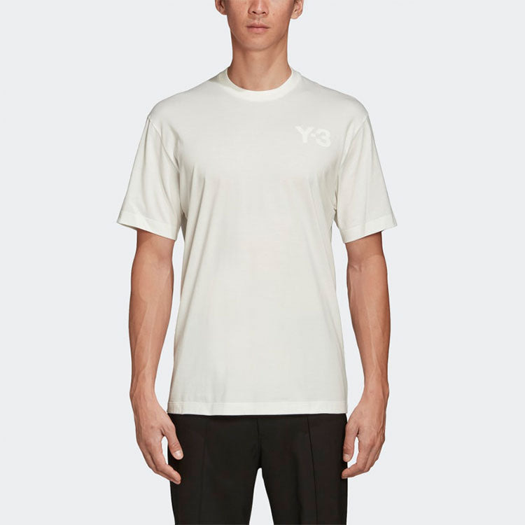 Men's Y-3 SS21 Casual Logo Short Sleeve White T-Shirt FN3359 - 3