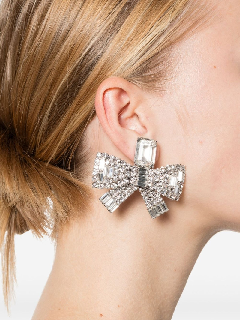self-portrait small crystal-bow earrings outlook