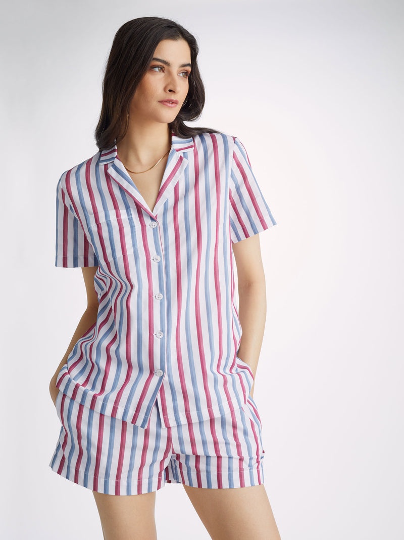 Women's Short Pyjamas Capri 22 Cotton Batiste Multi - 5