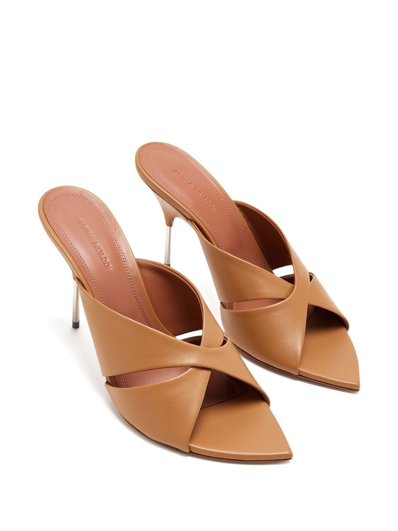 Amina Muaddi cross-strap heeled sandals outlook