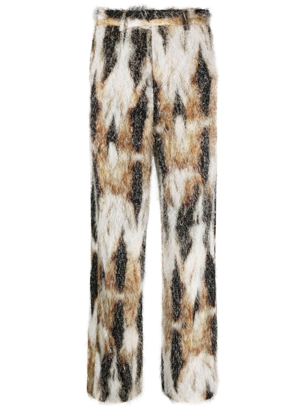 Eyelash abstract-pattern print straight trousers - 1