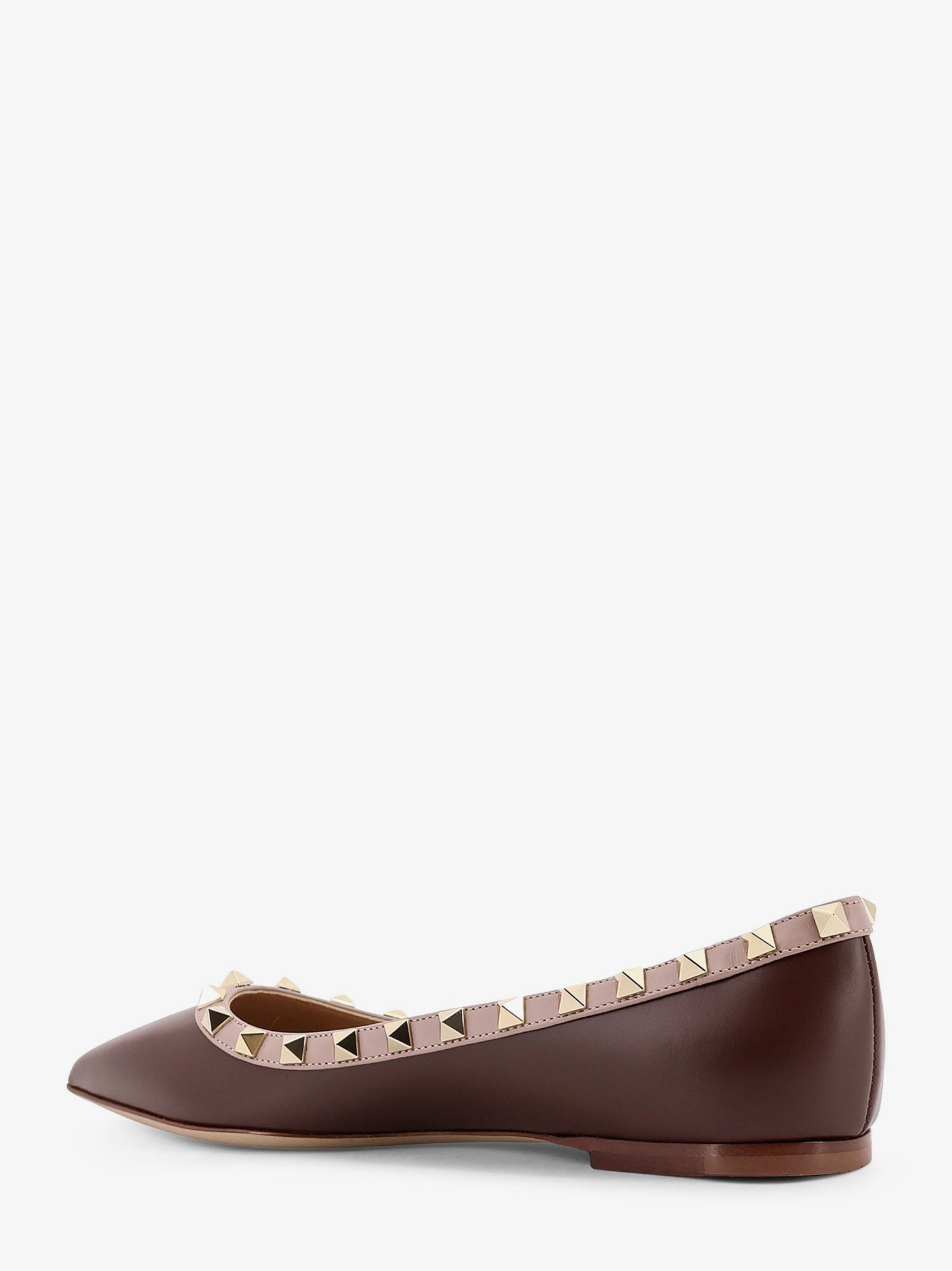 Rockstud Leather Ballerinas - 3