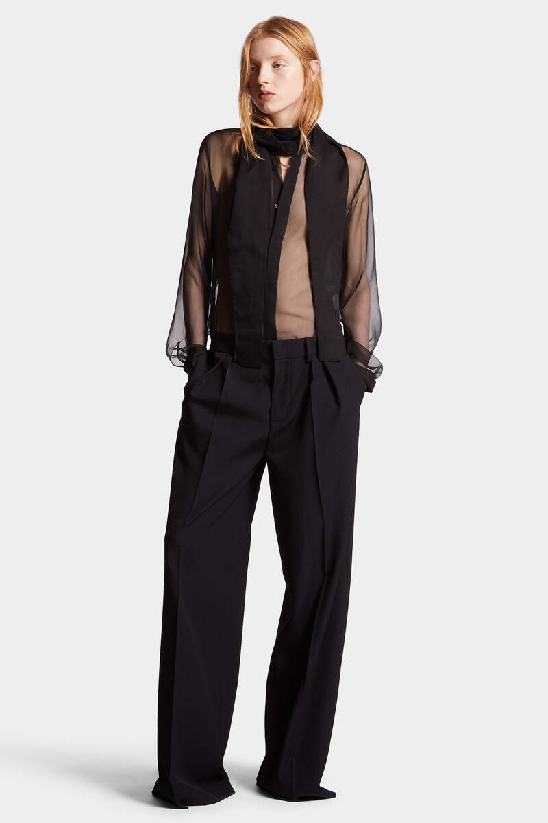 STRETCH WORSTED WOOL GIANT TROUSERS - 3