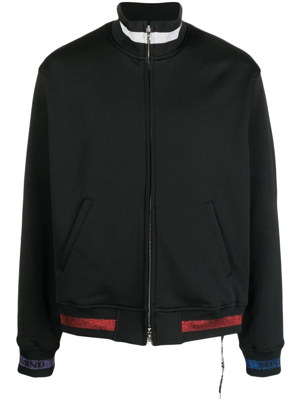 glitter-logo bomber jacket - 1