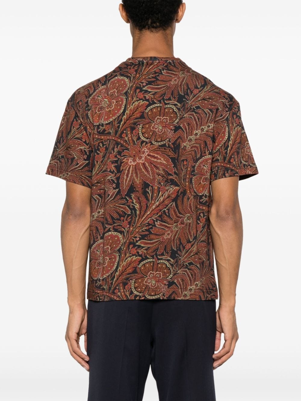 Pegaso-embroidered paisley-print T-shirt - 4