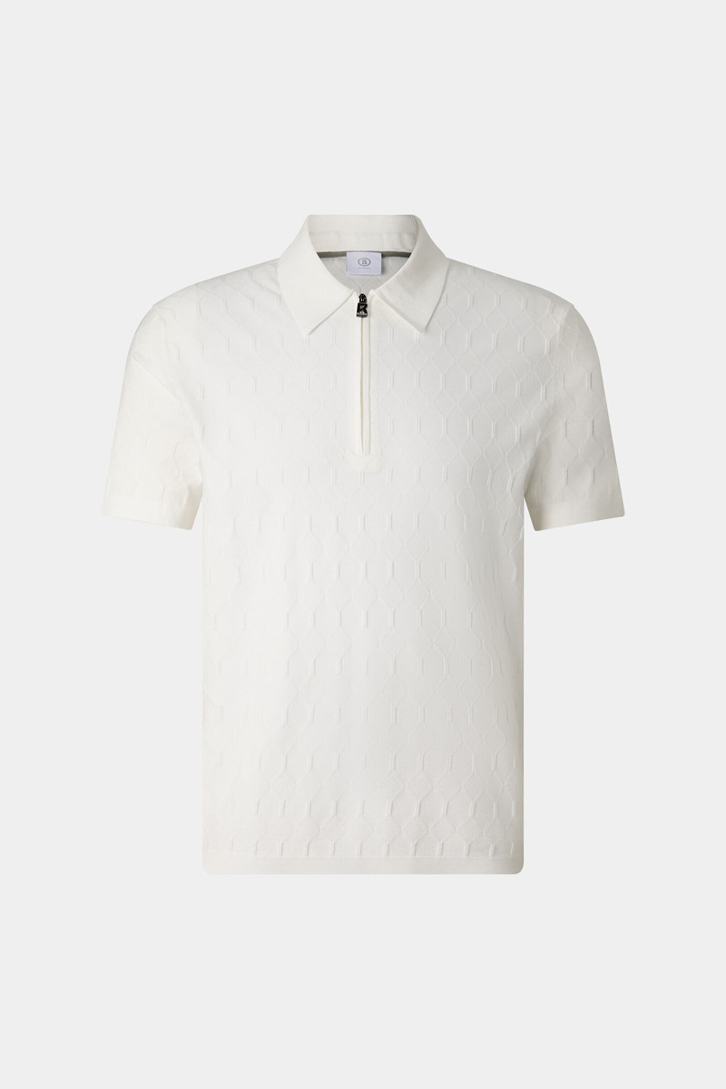Maxim knitted polo shirt in Off-White 1