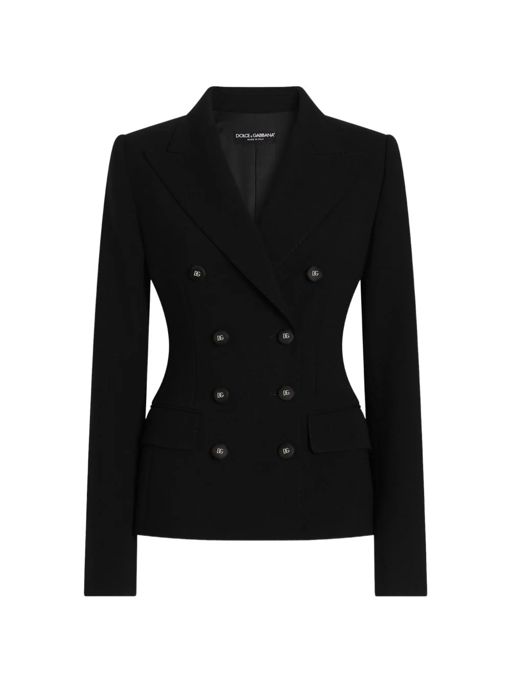 double-breasted jacket in double wool crêpe - 1