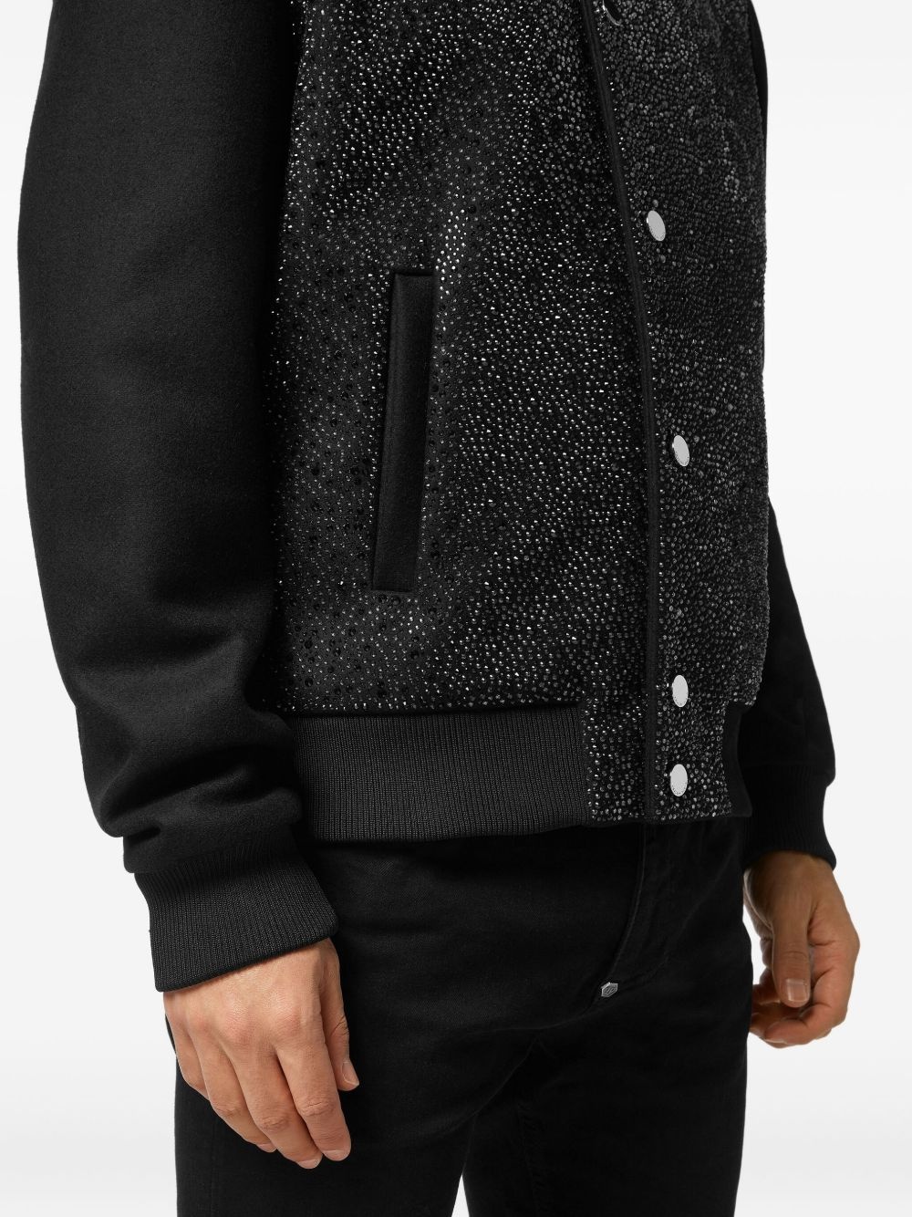 rhinestone-embellished bomber jacket - 5