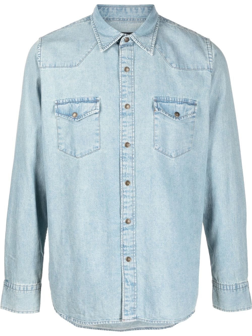 yoke-detail denim shirt - 1