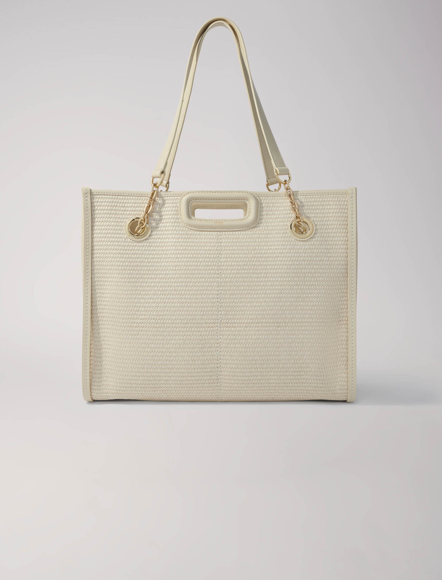 Raffia-effect textile tote bag - 1