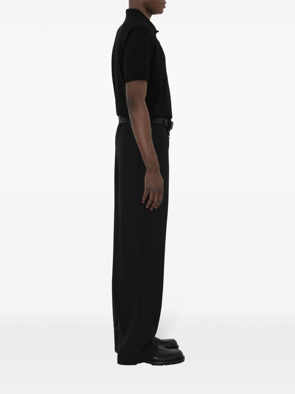 short-sleeve wool polo shirt - 3