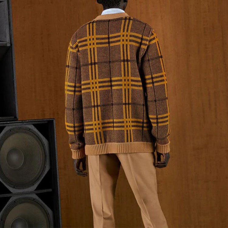 Gucci Reversible Wool Knit Cardigan 'Brown Yellow' 696576-XKCFX-2378 - 3