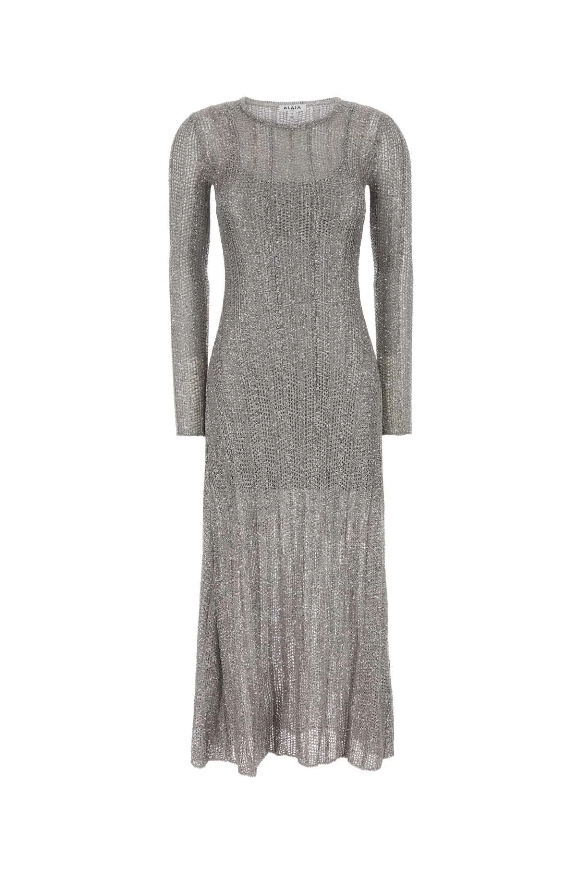 Alaia Women Silver Crochet Dress - 1