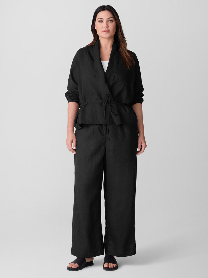 Organic Handkerchief Linen High Collar Jacket 6