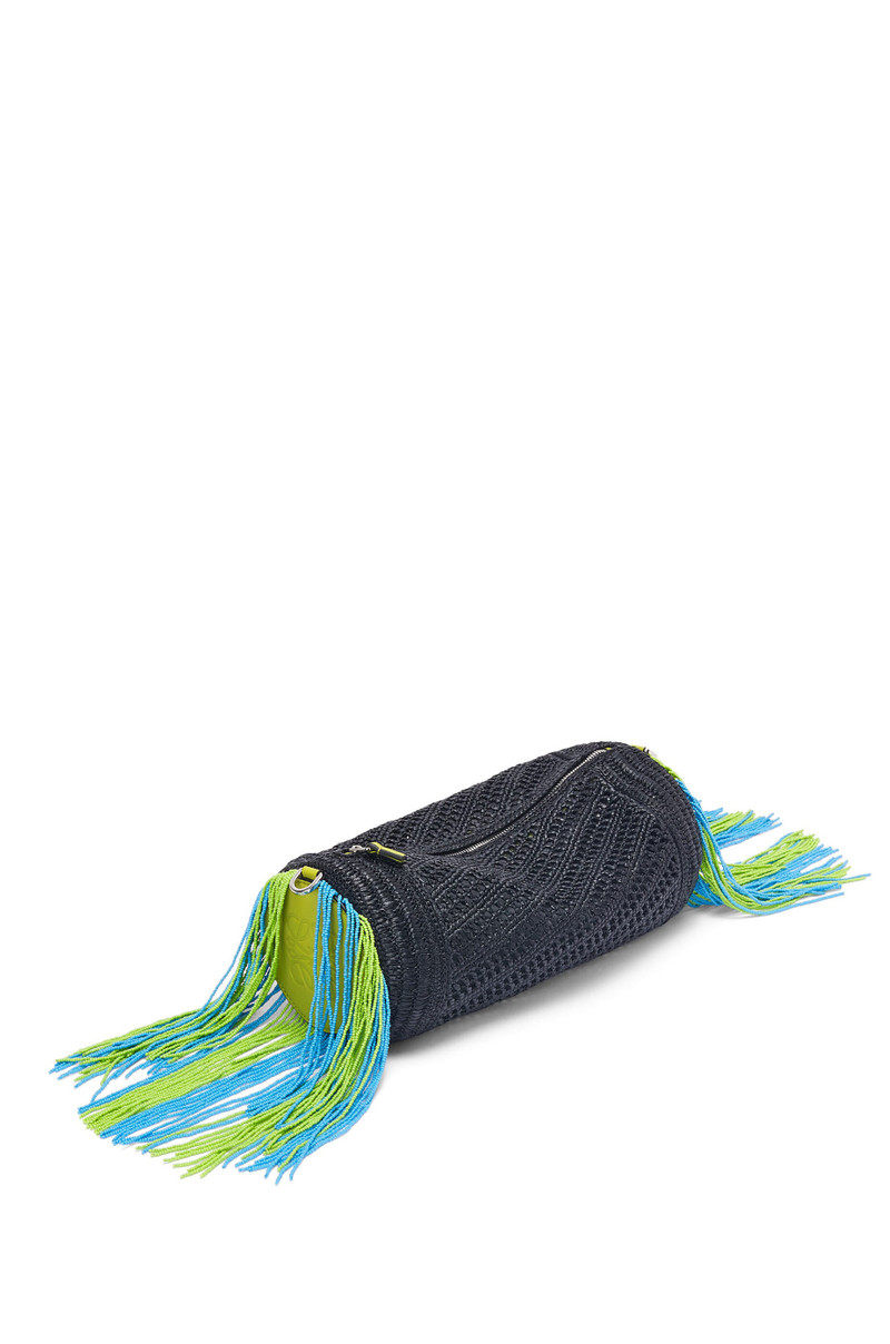 Loewe Bracelet pouch in raffia and classic calfskin outlook