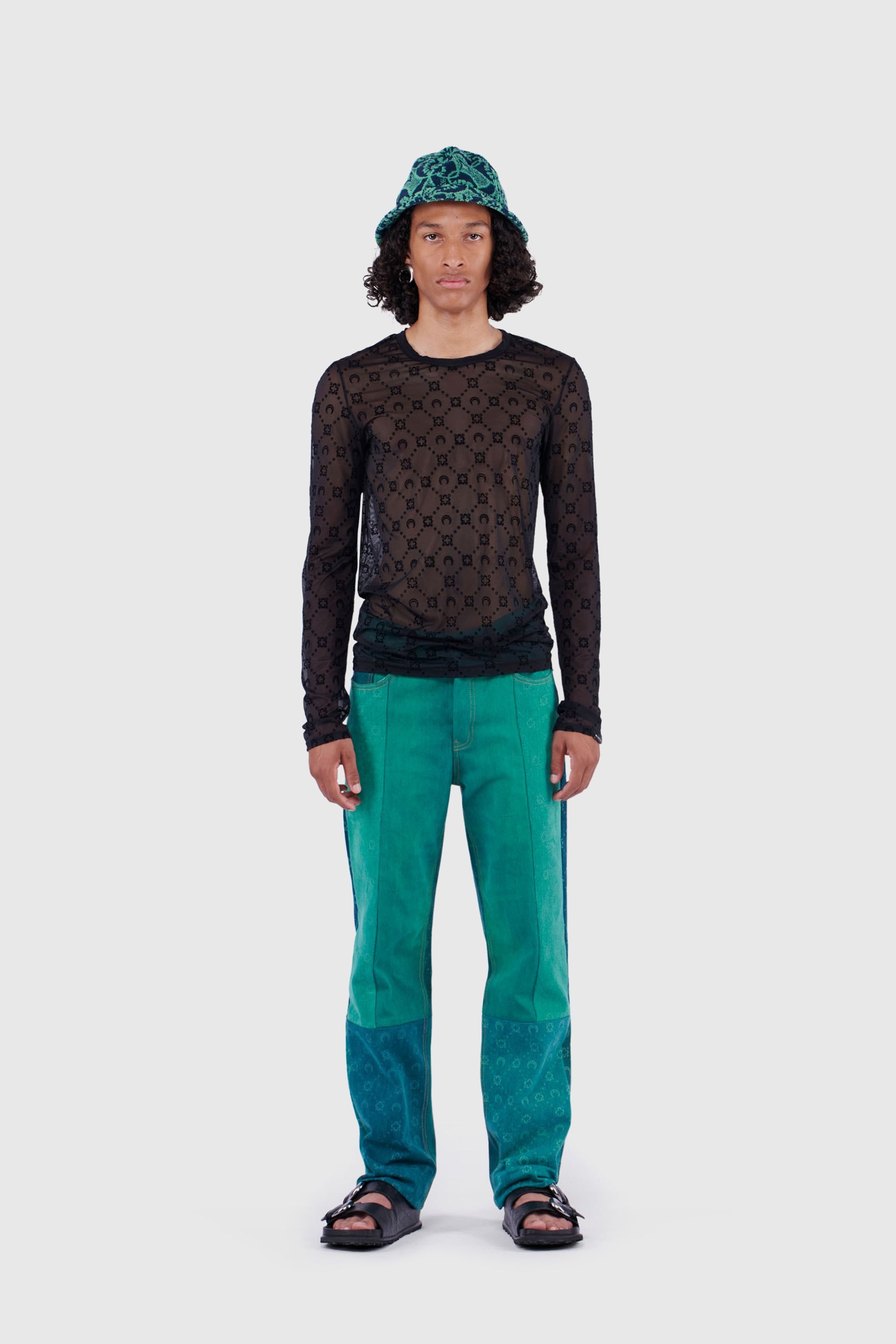 Moonogram Flocked Mesh Long Sleeves - 8
