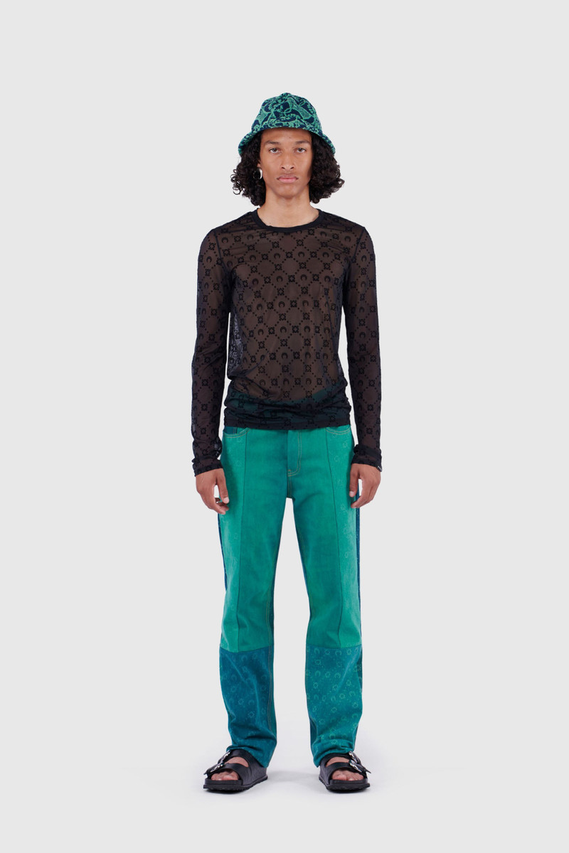 Moonogram Flocked Mesh Long Sleeves 8
