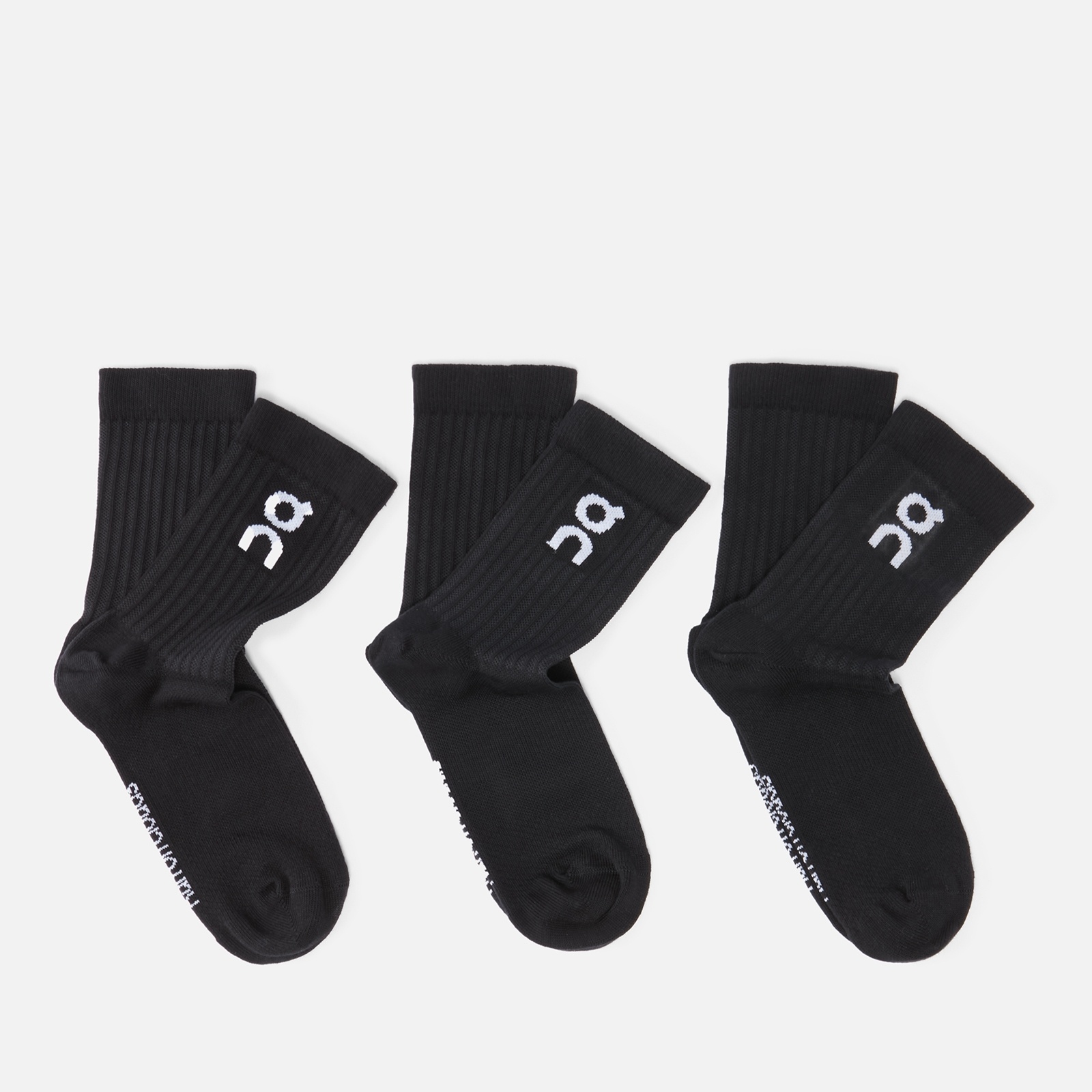 ON Men's 3 Pack Logo Socks - Black - 1