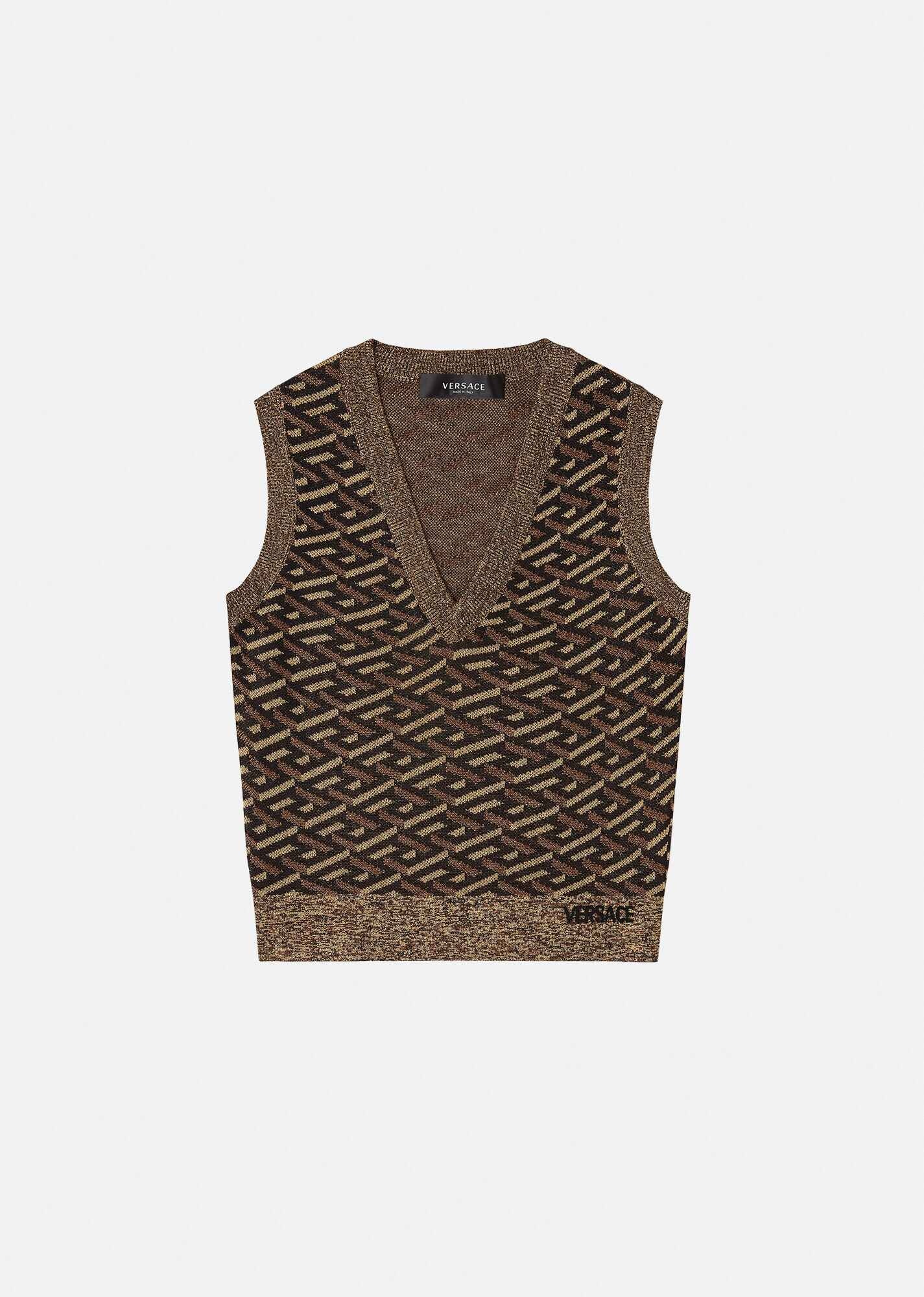 La Greca Metallic Jacquard Vest - 1