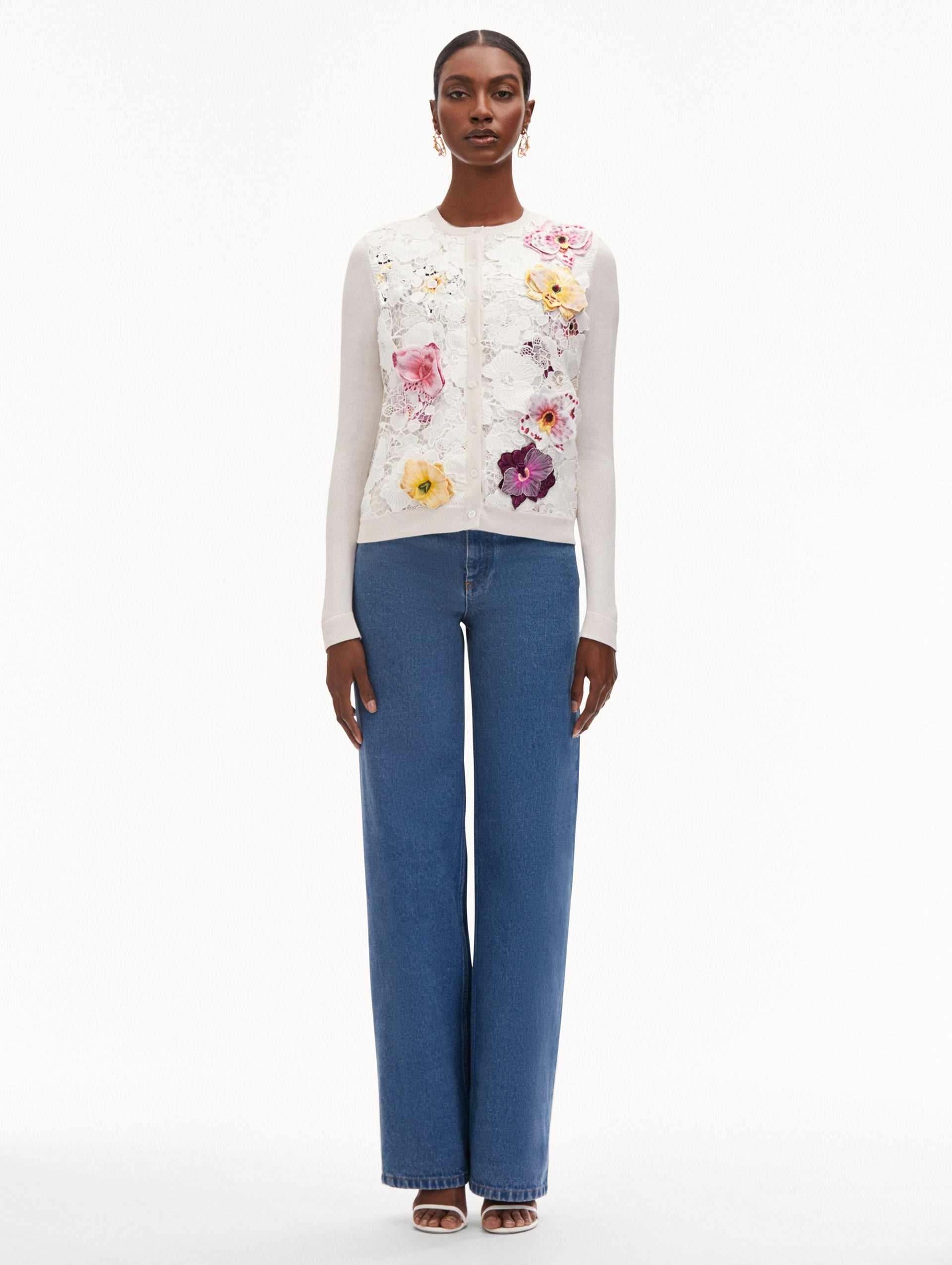 ORCHID THREADWORK INSET CARDIGAN - 3
