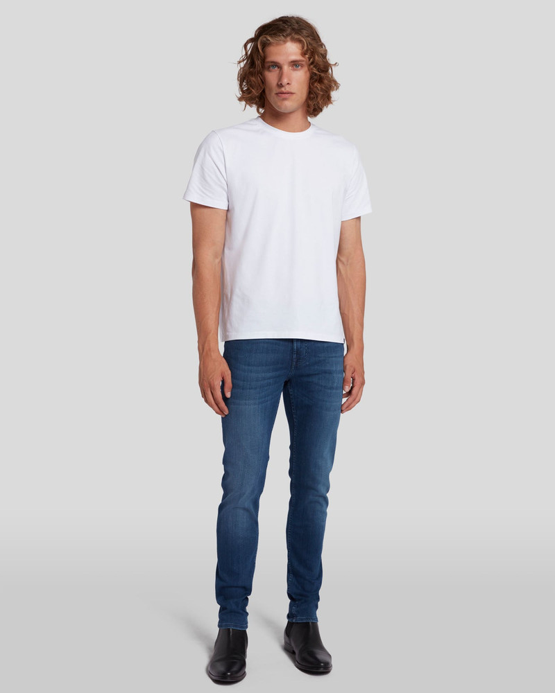 7 For All Mankind Luxe Performance Plus Slimmy Tapered In Mid-Blue outlook