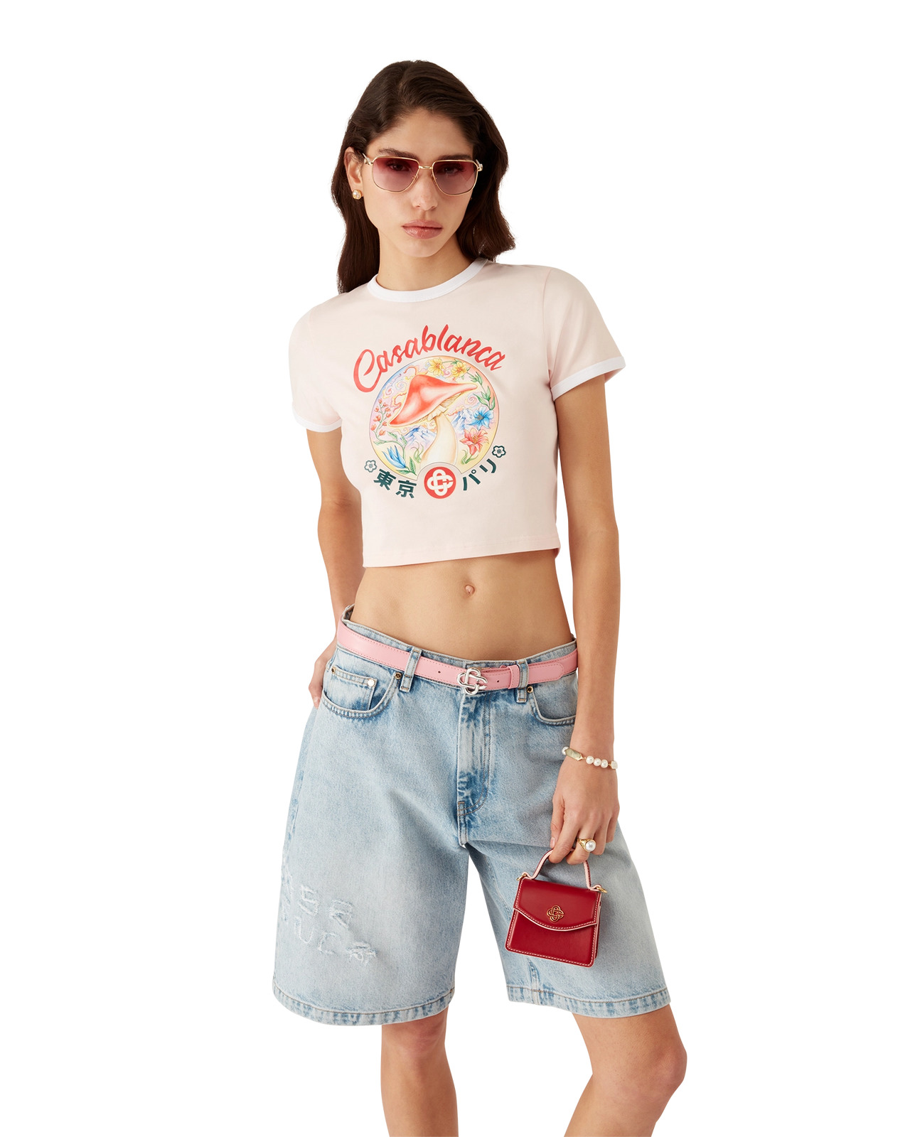 Mushroom Emblem Cropped T-Shirt | Casablanca Paris - 4