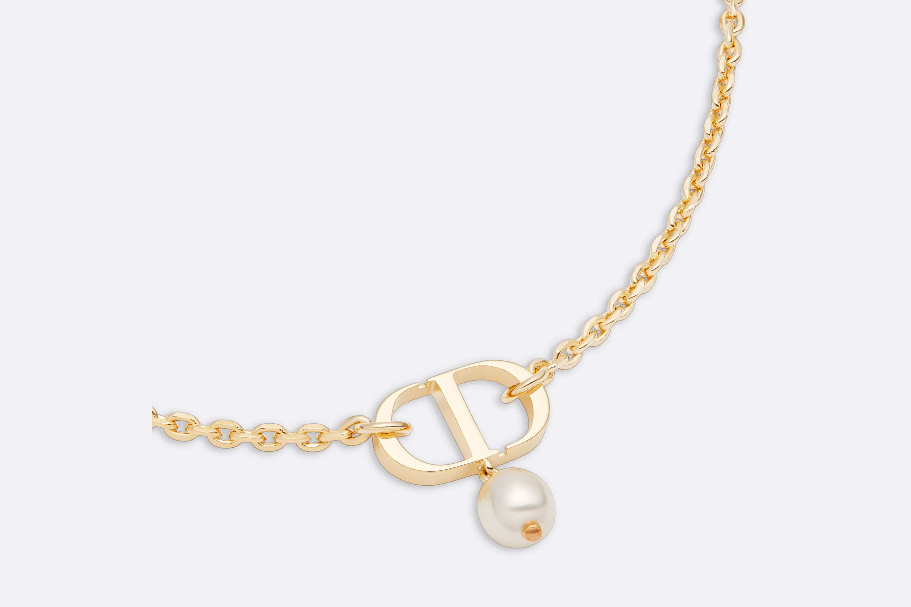 アクセサリー Dior PETIT CD DOUBLE NECKLACE Buy Dior Gold-Finish Metal and White Crystals Petit CD