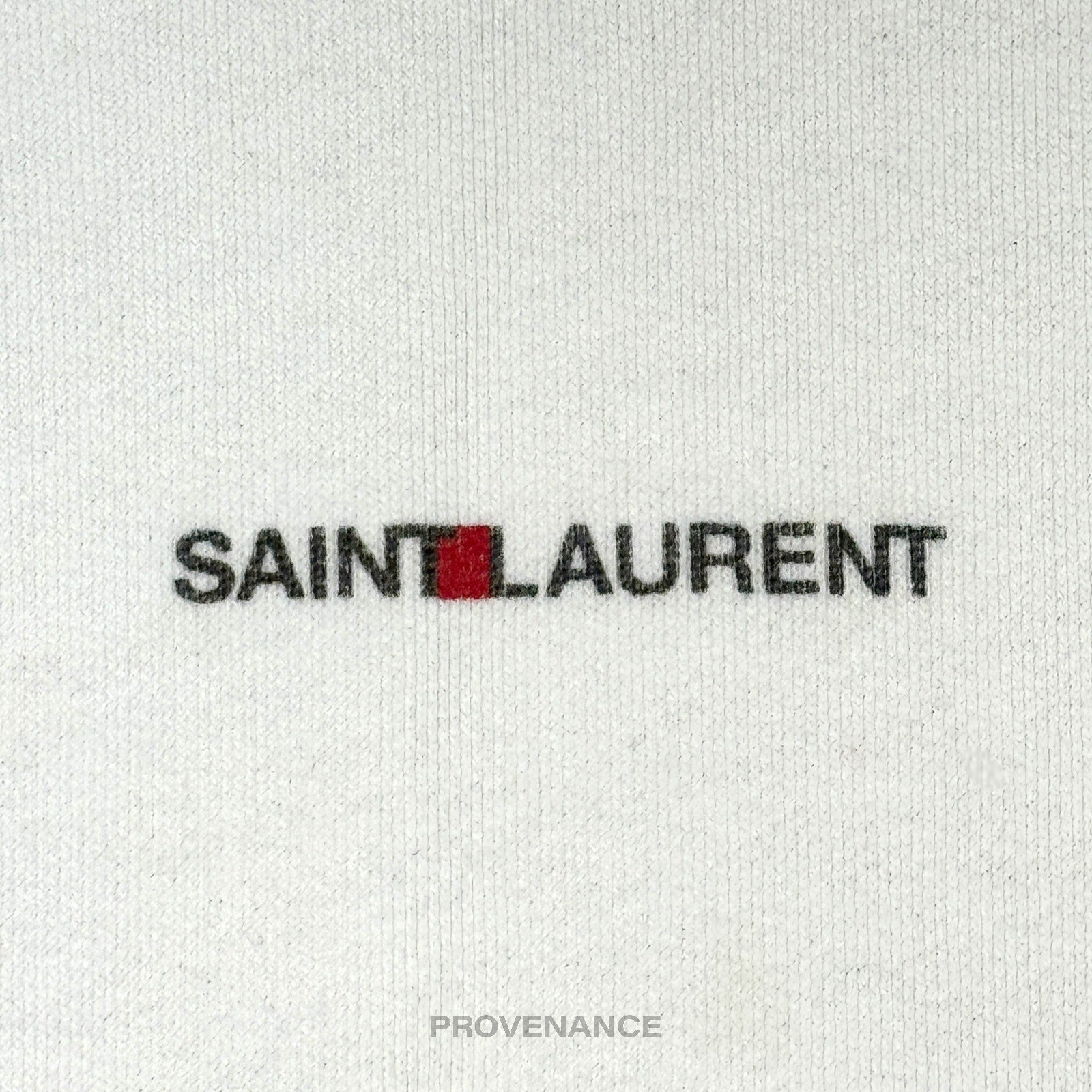 Saint Laurent Paris SLP Logo Hoodie - White - 3