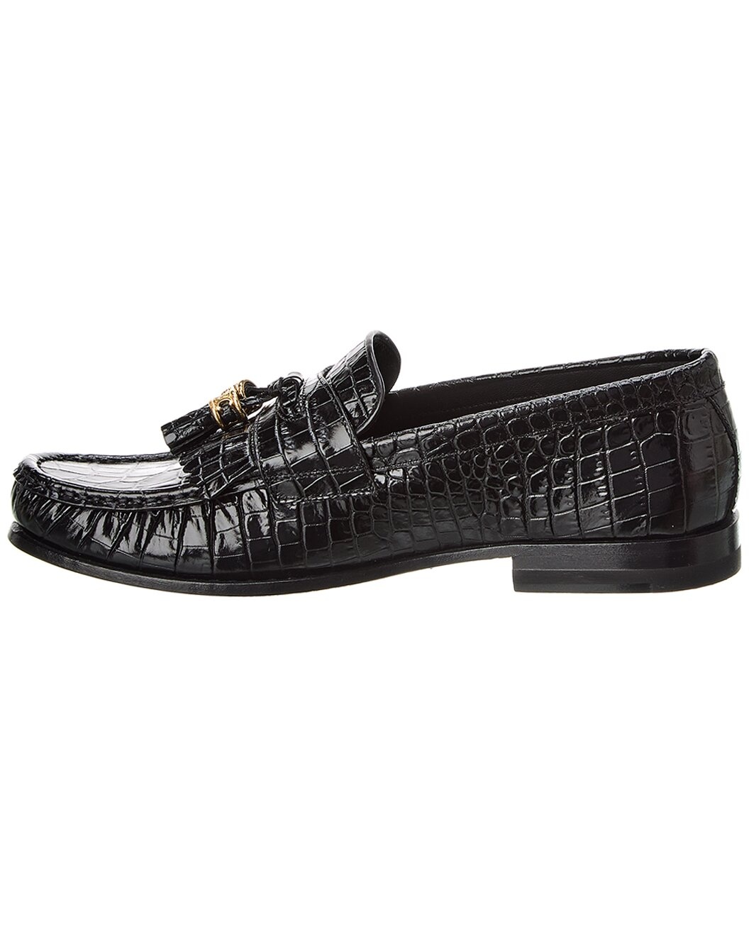 CELINE Luco Triomphe Croc-Embossed Leather Loafer - 2