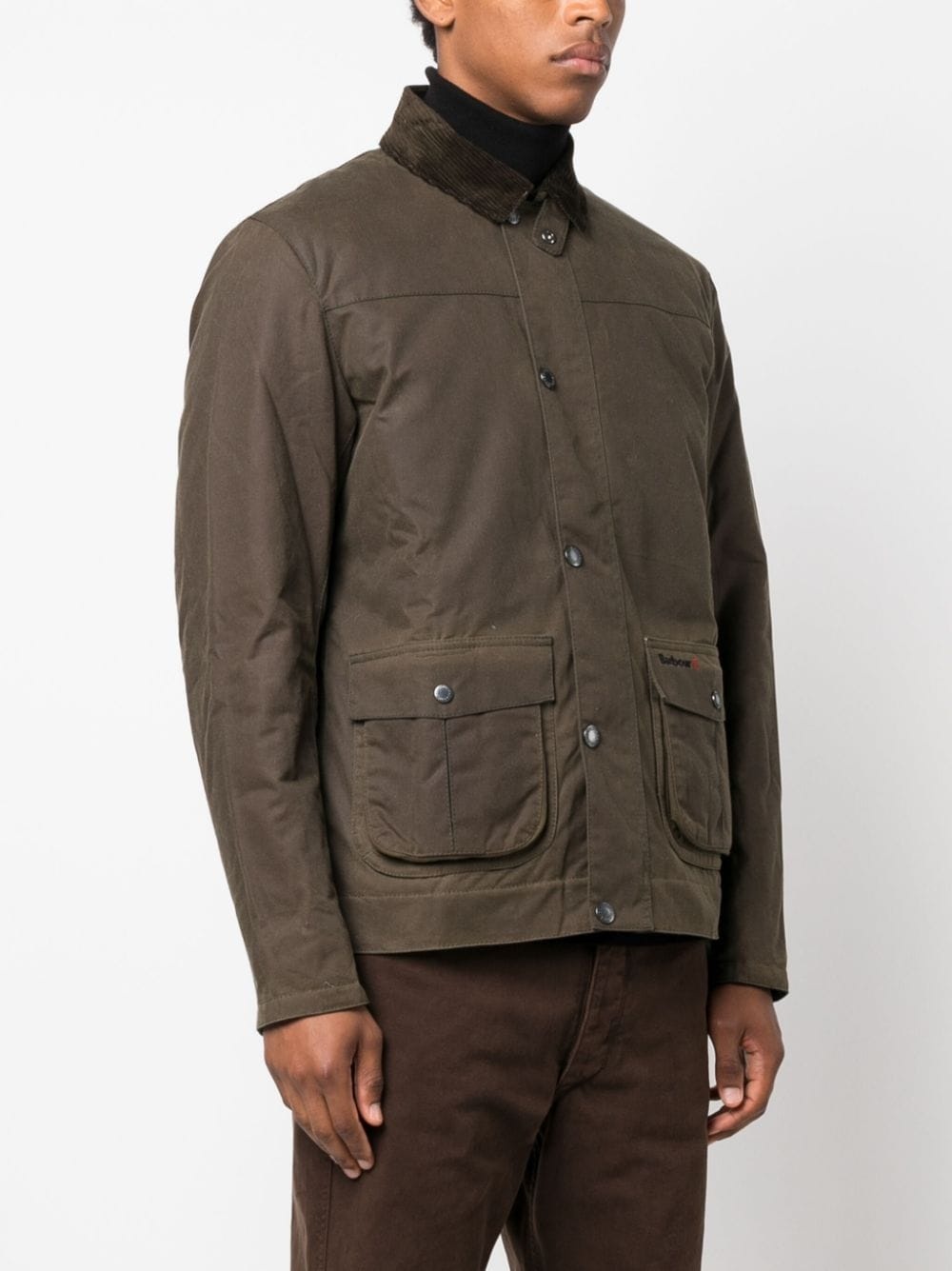 Brunden Wax corduroy-collar jacket - 3