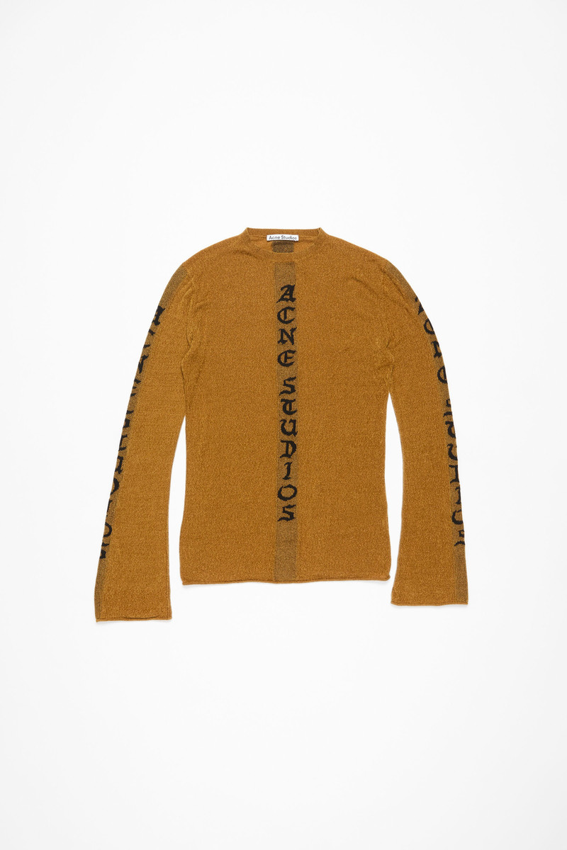 Logo fine sweater - Camel brown 1
