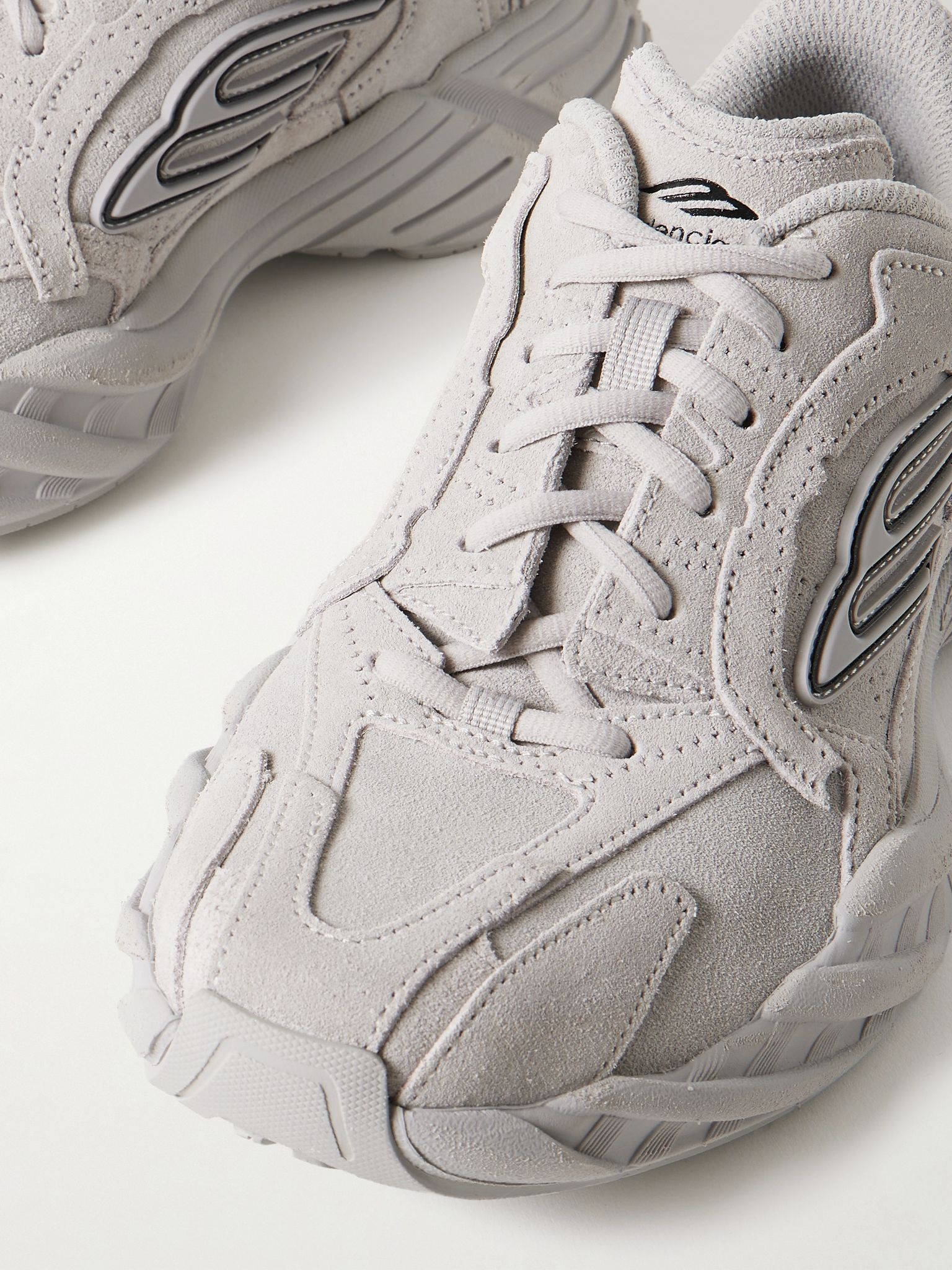 Monday rubber-trimmed leather sneakers Gray - 4