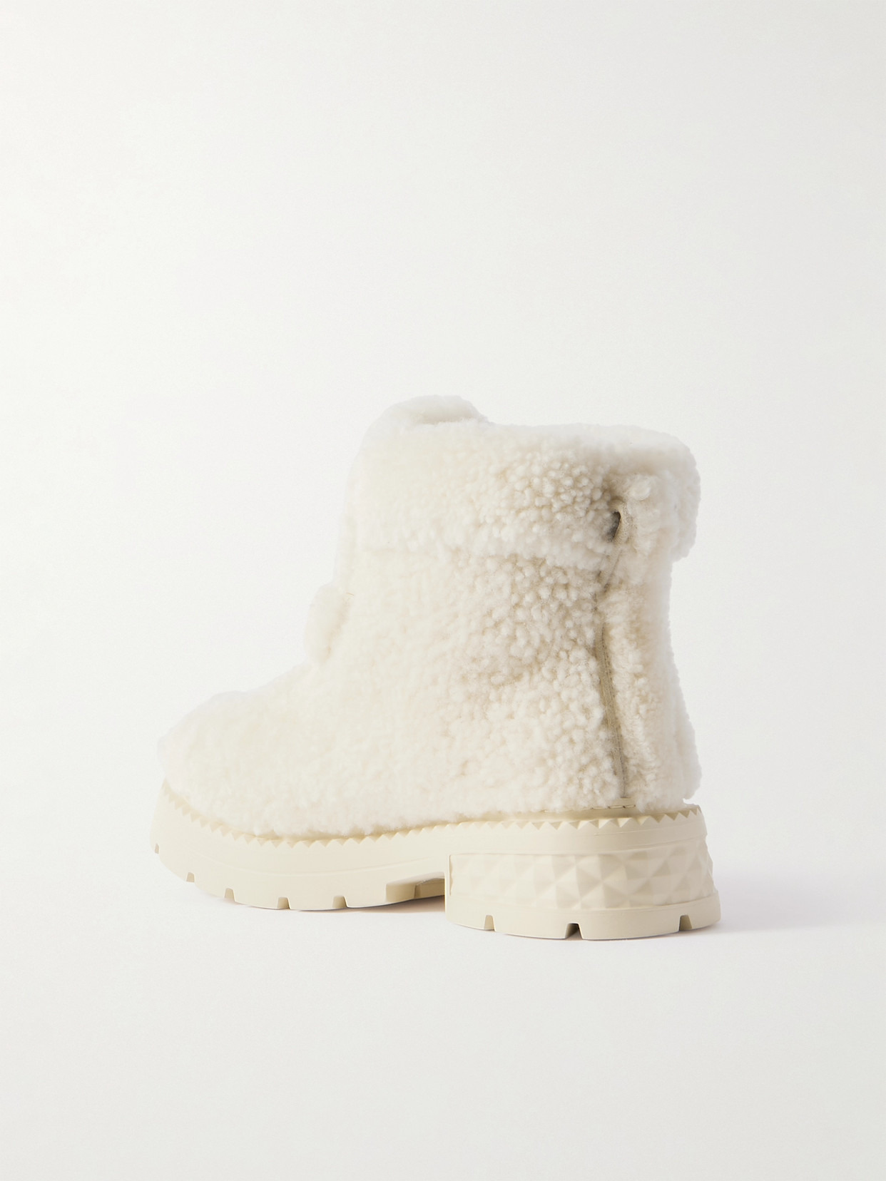 Shea Faux Pearl-embellished Shearling Ankle Boots - 3