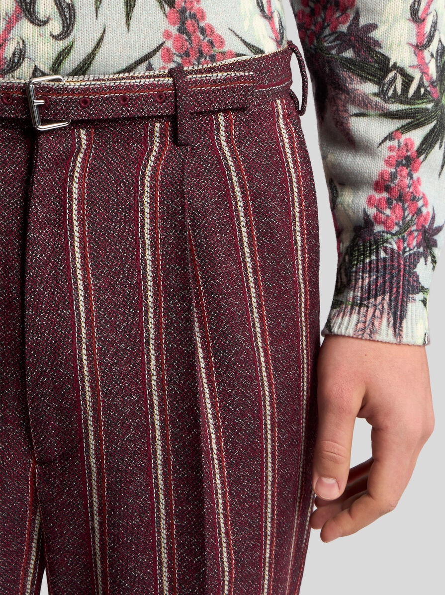 STRIPED TROUSERS WITH BELT - 3