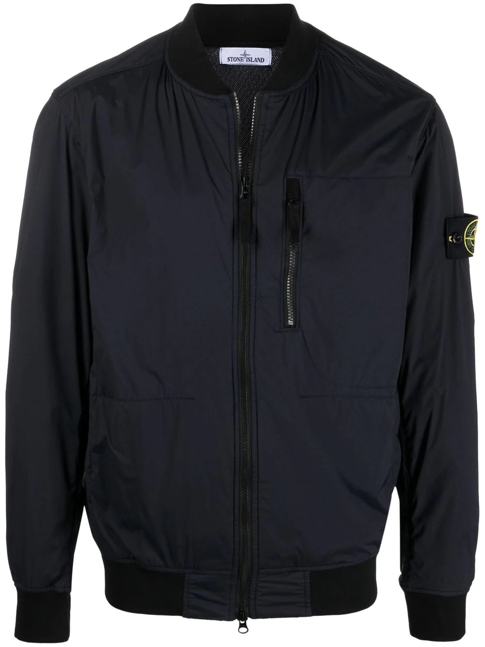 Compass patch zipped bomber jacket - 1