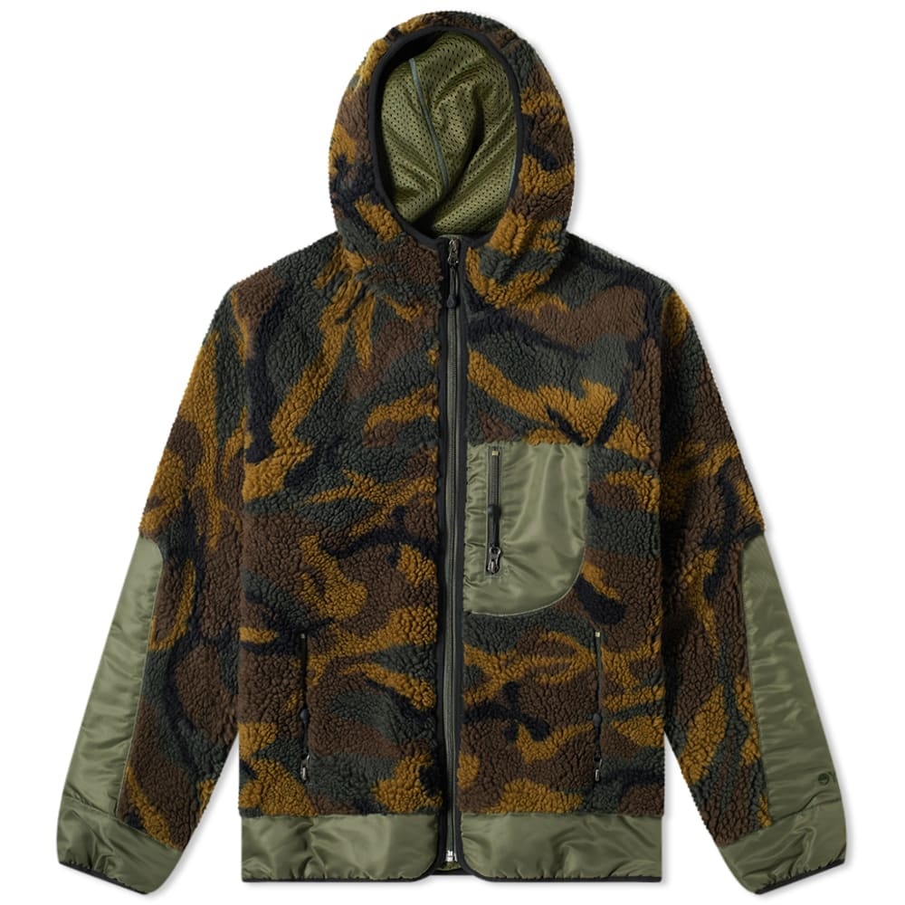 Junya Watanabe MAN Camo Sherpa Fleece Hooded Jacket - 1