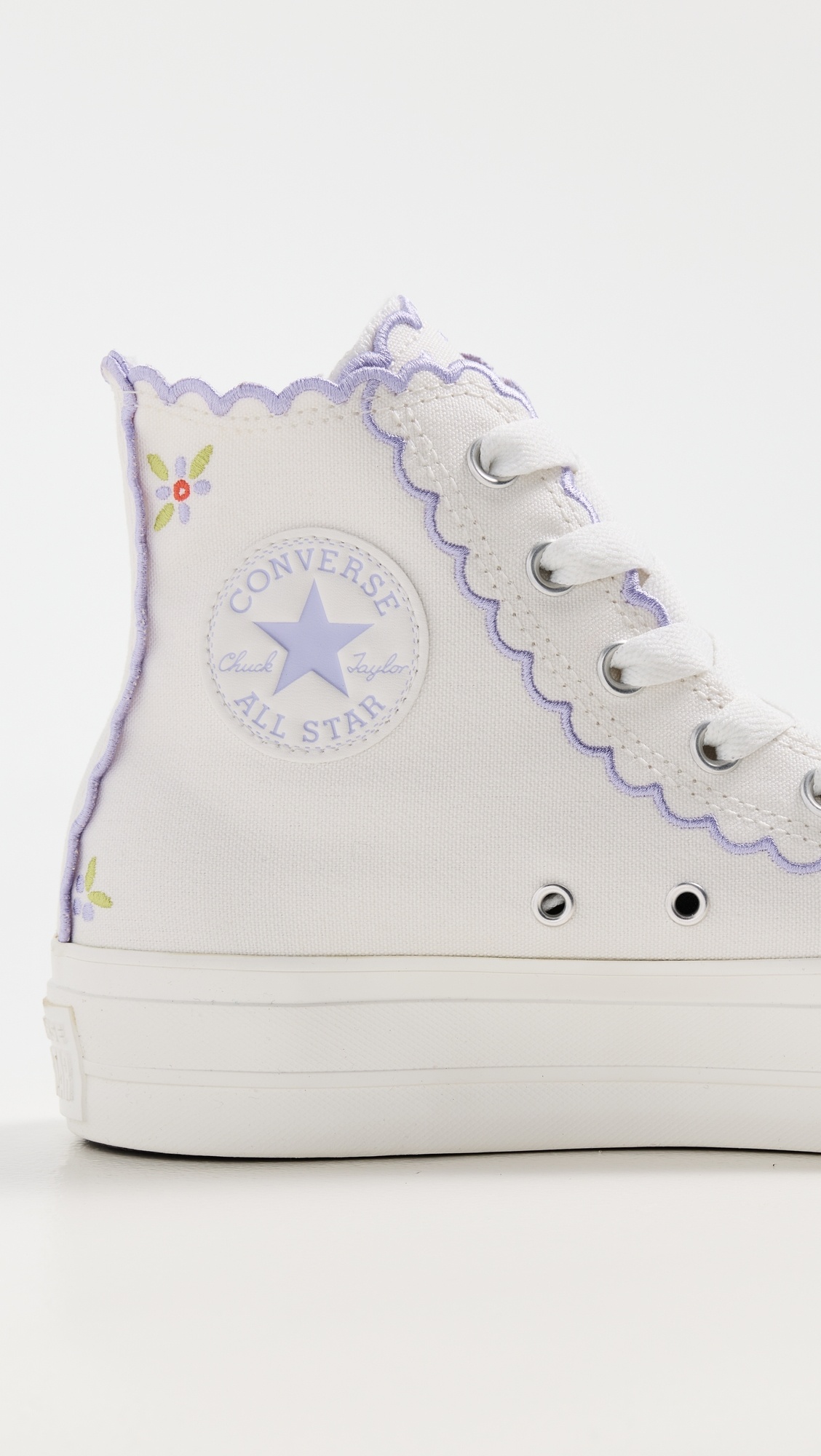 Chuck Taylor All Star Lift Platform Embroidered Flowers Sneakers - 5