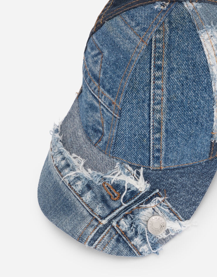 Denim patchwork baseball cap - 2