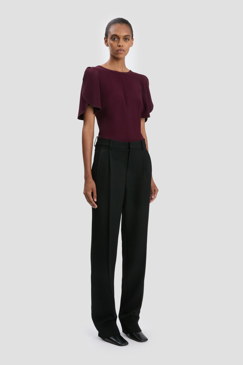 Victoria Beckham Drop-Waist Straight Leg Trouser In Black outlook