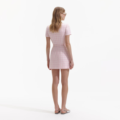 self-portrait Pink Boucle Off Shoulder Mini Dress outlook