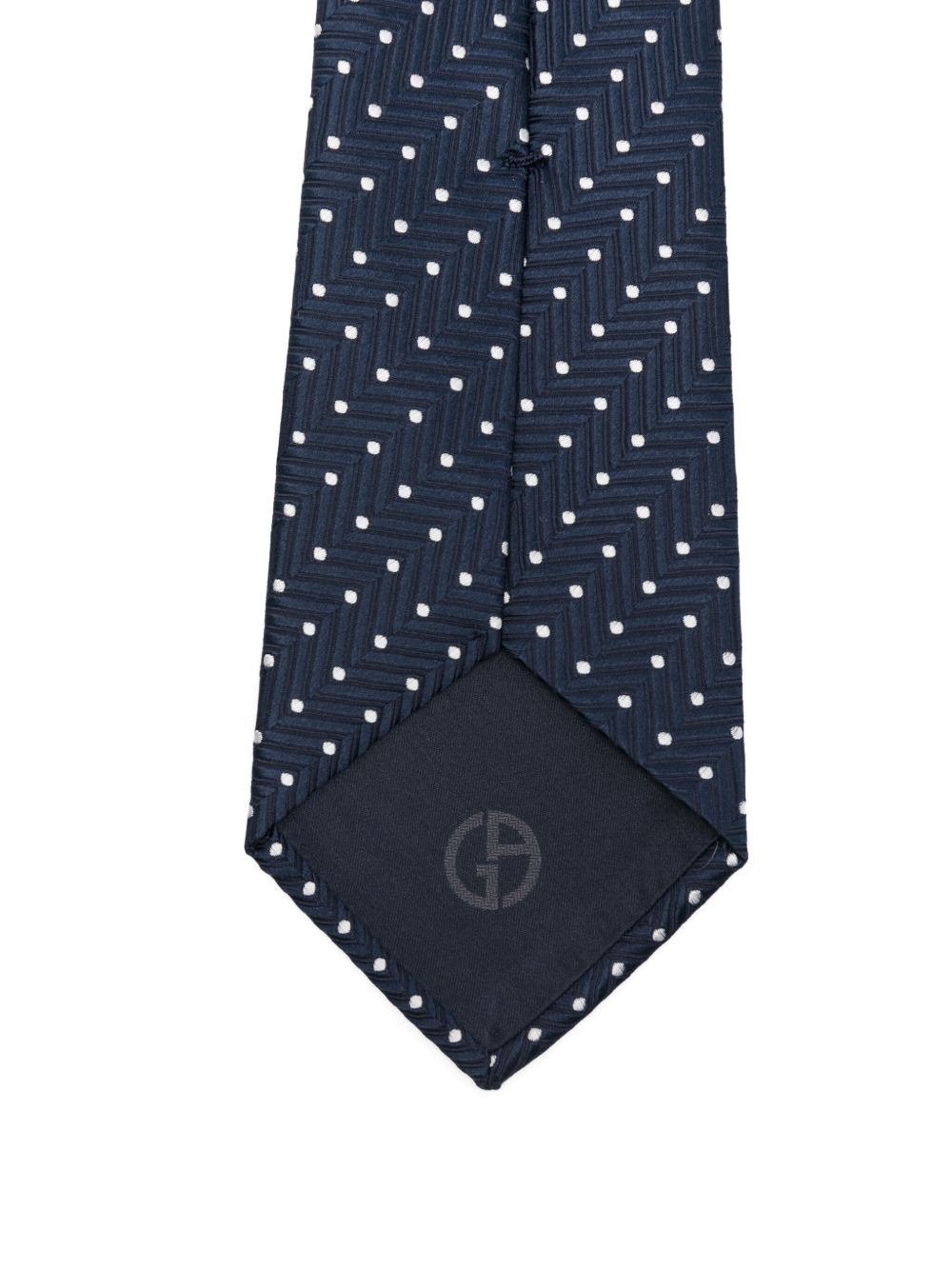 herringbone-patterned silk tie - 2