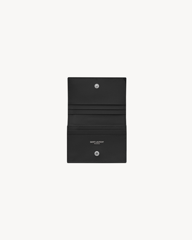 CASSANDRE MATELASSÉ FLAP CARD CASE IN GRAIN DE POUDRE LEATHER 4