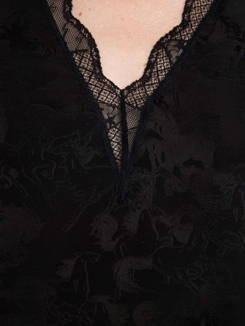 lace-trimmed floral-print mini dress - 5