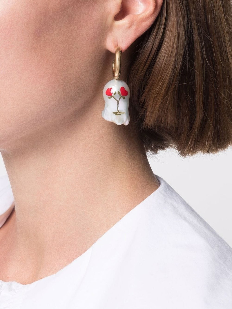Simone Rocha hand-painted baroque pearl earrings outlook